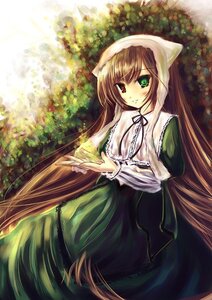 Rating: Safe Score: 0 Tags: 1girl brown_hair dress frills green_dress green_eyes heterochromia image long_hair long_sleeves looking_at_viewer red_eyes solo suiseiseki very_long_hair watering_can User: admin