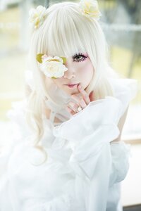 Rating: Safe Score: 0 Tags: 1girl bangs blurry blurry_background depth_of_field flower hair_flower hair_ornament kirakishou lips long_hair long_sleeves looking_at_viewer photo solo sweater white_flower white_hair User: admin