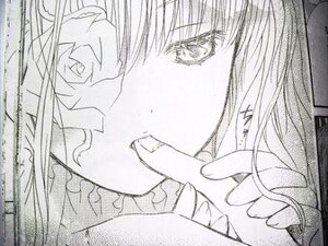 Rating: Safe Score: 0 Tags: 1boy 1girl blush close-up fellatio greyscale image kirakishou monochrome solo tongue traditional_media User: admin