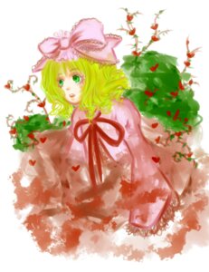 Rating: Safe Score: 0 Tags: 1girl bow dress flower green_eyes green_hair hair_bow hina_ichigo hinaichigo image kagiyama_hina petals plant ribbon rose short_hair solo User: admin