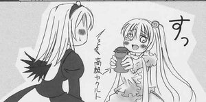 Rating: Safe Score: 0 Tags: 2girls :d alice_margatroid blush greyscale hair_bobbles hair_ornament hairband image kirakishou long_hair long_sleeves monochrome multiple_girls one_side_up open_mouth pair side_ponytail smile suigintou wings User: admin