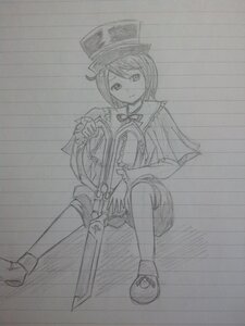 Rating: Safe Score: 0 Tags: 1girl cape frills gun hat image monochrome sketch solo souseiseki traditional_media weapon User: admin
