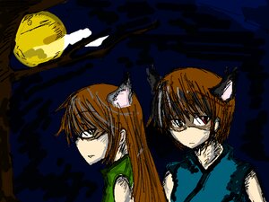 Rating: Safe Score: 0 Tags: 2girls animal_ears bare_shoulders brown_hair cat_ears glasses image long_hair multiple_girls night oekaki pair red_eyes sleeveless souseiseki suiseiseki turtleneck User: admin