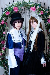 Rating: Safe Score: 0 Tags: 2boys 2girls 91076 blue_eyes brown_hair dress flower hat heterochromia lips long_hair looking_at_viewer multiple_cosplay multiple_girls pink_flower pink_rose purple_flower purple_rose red_flower red_rose rose smile souseiseki suiseiseki tagme thorns white_rose User: admin