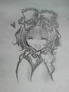 Rating: Safe Score: 0 Tags: 1girl bangs closed_eyes collar crown greyscale hinaichigo image monochrome sketch solo traditional_media User: admin