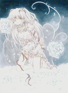 Rating: Safe Score: 0 Tags: 1girl blue_rose dress eyepatch flower frills hair_flower hair_ornament image kirakishou long_hair pink_rose rose solo traditional_media vertical-striped_legwear very_long_hair white_flower white_rose User: admin