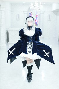 Rating: Safe Score: 0 Tags: 1girl black_footwear black_legwear boots dress hairband long_hair long_sleeves solo standing suigintou white_hair User: admin