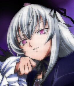 Rating: Safe Score: 0 Tags: 1girl dress hair_ribbon image long_hair long_sleeves looking_at_viewer ribbon silver_hair solo suigintou User: admin
