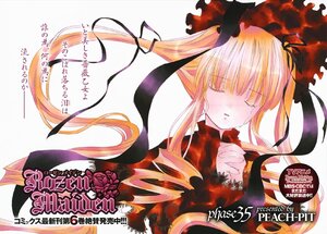 Rating: Safe Score: 0 Tags: 1girl black_dress blonde_hair bonnet closed_eyes copyright_name dress floating_hair flower hair_ribbon image long_hair long_sleeves red_dress ribbon rose shinku solo twintails very_long_hair User: admin