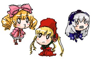Rating: Safe Score: 0 Tags: 3girls :< blonde_hair bonnet bow chibi dress drill_hair frills hat hina_ichigo image long_hair long_sleeves multiple multiple_girls o_o pink_bow pink_dress rose shinku silver_hair suigintou tagme white_background wings User: admin