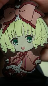 Rating: Safe Score: 0 Tags: 1girl :d bow chibi dress frills green_eyes hair_bow hinaichigo image kagiyama_hina long_sleeves looking_at_viewer open_mouth photo ribbon smile solo standing User: admin