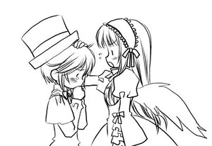Rating: Safe Score: 0 Tags: 1girl auto_tagged blush dress greyscale hat image juliet_sleeves lolita_hairband long_hair long_sleeves monochrome pair puffy_sleeves simple_background souseiseki suigintou top_hat white_background wings User: admin