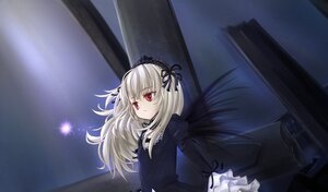 Rating: Safe Score: 0 Tags: 1girl bangs black_dress black_ribbon black_wings dress dutch_angle frills hairband image long_hair long_sleeves looking_at_viewer night night_sky puffy_sleeves red_eyes ribbon silver_hair sky solo suigintou wings User: admin