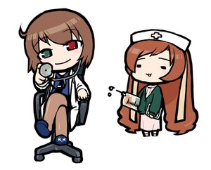 Rating: Safe Score: 0 Tags: 2girls artist_request blush brown_hair check_artist chibi doctor hat heterochromia image long_hair long_sleeves multiple_girls nurse pair pantyhose photoshop_(medium) rozen_maiden short_hair siblings sisters smile souseiseki suiseiseki twins ume_(noraneko) very_long_hair white_background User: admin