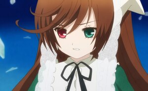 Rating: Safe Score: 0 Tags: 1girl bangs black_ribbon brown_hair dress frills green_eyes heterochromia image long_hair long_sleeves looking_at_viewer neck_ribbon parted_lips red_eyes ribbon solo suiseiseki User: admin