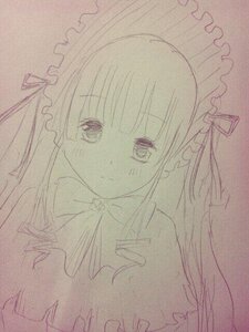 Rating: Safe Score: 0 Tags: 1girl blush dress image long_hair looking_at_viewer monochrome shinku simple_background solo traditional_media twintails umbrella upper_body User: admin