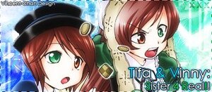 Rating: Safe Score: 0 Tags: 2girls :o brown_hair copyright_name green_eyes hat heterochromia image military military_uniform multiple_girls open_mouth pair parody short_hair siblings sisters souseiseki suiseiseki twins uniform User: admin