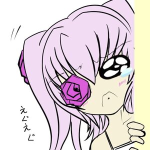 Rating: Safe Score: 0 Tags: 1girl :3 blush cyclops eyepatch image kirakishou purple_hair simple_background solo white_background User: admin