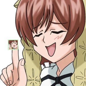 Rating: Safe Score: 0 Tags: 1girl :d >_< bangs blush_stickers brown_hair closed_eyes collared_shirt eyebrows_visible_through_hair image long_hair neck_ribbon open_mouth ribbon smile solo suiseiseki white_background white_shirt xd User: admin