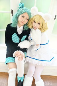 Rating: Safe Score: 0 Tags: 2girls blonde_hair dress green_eyes kagamine_rin lips multiple_cosplay multiple_girls pantyhose ribbon short_hair tagme thighhighs white_legwear zettai_ryouiki User: admin