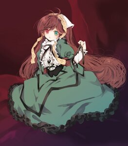 Rating: Safe Score: 0 Tags: 1girl ahoge brown_hair caterpillar_(artist) dress frills green_dress green_eyes heterochromia image long_hair long_sleeves red_eyes rozen_maiden solo suiseiseki very_long_hair User: admin