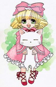 Rating: Safe Score: 0 Tags: 1girl :d animal blonde_hair bloomers bow dress drill_hair frills full_body green_eyes hair_bow hina_ichigo hinaichigo image long_sleeves looking_at_viewer open_mouth pink_bow pink_dress short_hair smile solo standing User: admin