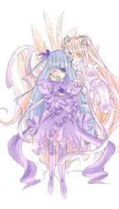 Rating: Safe Score: 0 Tags: 2girls blue_hair cat_ears cat_tail dress frills long_hair long_sleeves multiple_girls pink_hair ribbon tail thighhighs vertical_stripes very_long_hair yellow_eyes User: admin