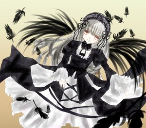 Rating: Safe Score: 0 Tags: 1girl auto_tagged bangs black_dress black_ribbon black_wings detached_collar dress feathers flower frills hairband image juliet_sleeves lolita_hairband long_hair long_sleeves looking_at_viewer puffy_sleeves red_eyes silver_hair solo suigintou very_long_hair wings User: admin
