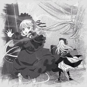 Rating: Safe Score: 0 Tags: auto_tagged capelet dress greyscale image kirakishou long_hair long_sleeves monochrome multiple_girls pair possible_duplicate shinku suigintou User: admin
