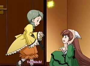 Rating: Safe Score: 0 Tags: 2girls apron brown_hair dress hat head_scarf image kanaria long_hair long_sleeves multiple_girls pair parody short_hair suiseiseki User: admin
