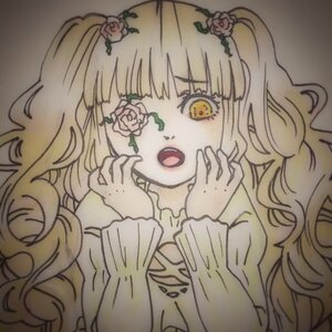 Rating: Safe Score: 0 Tags: 1girl bangs blonde_hair blunt_bangs flower image kirakishou long_hair long_sleeves open_mouth rose solo thorns upper_body yellow_eyes User: admin