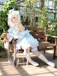 Rating: Safe Score: 0 Tags: 1girl bench boots chair dress kirakishou plant sitting solo tree white_footwear white_hair User: admin