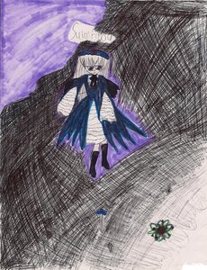 Rating: Safe Score: 0 Tags: 1girl black_hair boots cape cloak dress hood image long_hair multicolored_hair solo standing suigintou very_long_hair wings User: admin