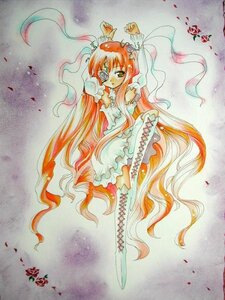 Rating: Safe Score: 0 Tags: 1girl arms_up dress flower frills image kirakishou long_hair marker_(medium) pink_hair red_hair rose solo traditional_media ultimate_madoka very_long_hair watercolor_(medium) yellow_eyes User: admin