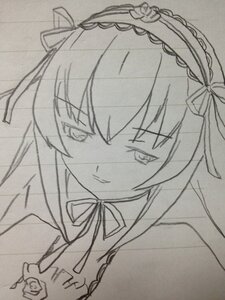 Rating: Safe Score: 0 Tags: 1girl akemi_homura choker flower greyscale hair_ribbon hairband image kaname_madoka lineart long_hair looking_at_viewer monochrome ribbon rose simple_background smile solo suigintou traditional_media white_background User: admin