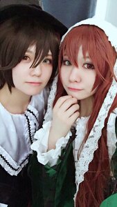 Rating: Safe Score: 0 Tags: 2girls black_hair closed_mouth hair_between_eyes lips long_hair looking_at_viewer multiple_cosplay multiple_girls red_hair siblings sisters smile tagme User: admin
