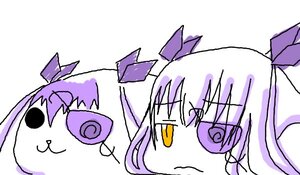 Rating: Safe Score: 0 Tags: 1girl :3 barasuishou eyebrows_visible_through_hair image purple_hair ribbon solo yellow_eyes User: admin
