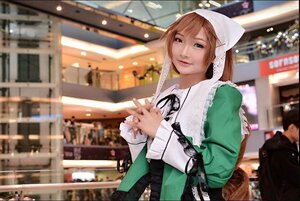 Rating: Safe Score: 0 Tags: 1girl apron blurry blurry_background brown_hair building depth_of_field dress green_dress long_hair long_sleeves looking_at_viewer solo solo_focus suiseiseki upper_body User: admin