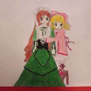Rating: Safe Score: 0 Tags: 2girls blonde_hair bow dress drill_hair full_body green_dress green_eyes hat head_scarf hina_ichigo hinaichigo image long_hair long_sleeves looking_at_viewer multiple_girls pair pink_bow short_hair simple_background smile standing suiseiseki twin_drills very_long_hair User: admin