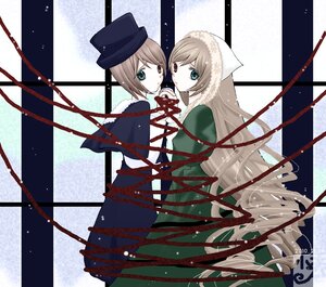 Rating: Safe Score: 0 Tags: 2girls blue_eyes brown_hair dress hat image incest long_hair long_sleeves looking_at_viewer multiple_girls pair short_hair siblings sisters snow snowing souseiseki suiseiseki twins window User: admin