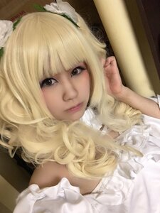 Rating: Safe Score: 0 Tags: 1girl bangs black_eyes blonde_hair blunt_bangs closed_mouth dress frills kirakishou lips long_hair looking_at_viewer nose realistic solo User: admin