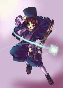 Rating: Safe Score: 0 Tags: 1girl brown_hair full_body green_eyes hat heterochromia image long_sleeves looking_at_viewer magic open_mouth red_eyes short_hair solo souseiseki top_hat User: admin
