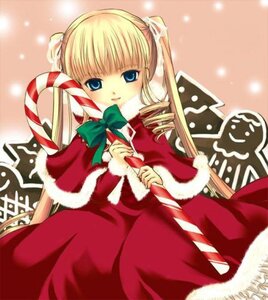 Rating: Safe Score: 0 Tags: 1girl blonde_hair blue_eyes blush bow bowtie candy candy_cane capelet christmas dress drill_hair food frills fur_trim green_bow holding holding_candy holding_candy_cane holding_food image long_hair long_sleeves looking_at_viewer mizunomoto red_capelet red_dress rozen_maiden santa_costume shinku sidelocks solo sweets twin_drills twintails very_long_hair User: admin