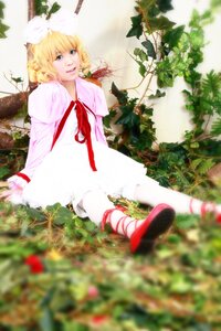 Rating: Safe Score: 0 Tags: 1girl bird blonde_hair blurry blurry_foreground bug butterfly depth_of_field dress flower grass hinaichigo insect lips photo ribbon shoes short_hair sitting solo User: admin