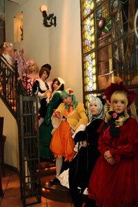 Rating: Safe Score: 0 Tags: 91076 blonde_hair bow closed_eyes dress green_hair hair_ornament hat holding_hands long_hair multiple_cosplay multiple_girls painting_(object) photo silver_hair tagme User: admin