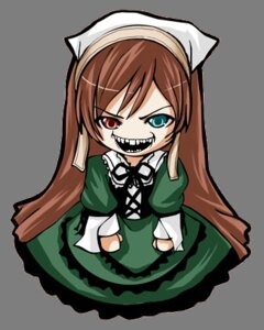 Rating: Safe Score: 0 Tags: 1girl brown_hair chibi dress full_body green_dress grin heterochromia long_hair long_sleeves red_eyes sharp_teeth smile solo suiseiseki teeth transparent_background very_long_hair User: admin