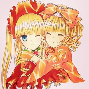 Rating: Safe Score: 0 Tags: 2girls ;) blonde_hair blue_eyes bow closed_eyes dress drill_hair flower hair_bow hina_ichigo hinaichigo image long_hair long_sleeves looking_at_viewer multiple_girls one_eye_closed pair pink_bow rose shinku simple_background smile traditional_media User: admin