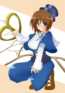 Rating: Safe Score: 0 Tags: 1girl blue_dress blush brown_footwear brown_hair frills full_body green_eyes hat heterochromia image long_sleeves looking_at_viewer pants short_hair solo souseiseki top_hat User: admin