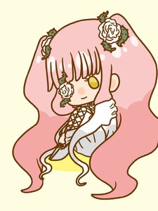 Rating: Safe Score: 0 Tags: 1girl dress flower hair_flower hair_ornament image kirakishou long_hair pink_hair rose smile solo thorns very_long_hair vines white_flower white_rose yellow_eyes User: admin