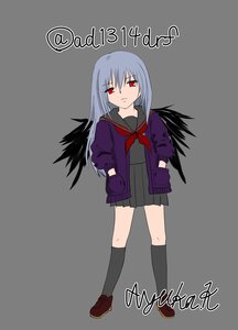 Rating: Safe Score: 0 Tags: 1girl black_legwear black_wings character_name grey_background image kneehighs long_hair looking_at_viewer pleated_skirt red_eyes school_uniform serafuku shoes silver_hair skirt solo suigintou wings User: admin